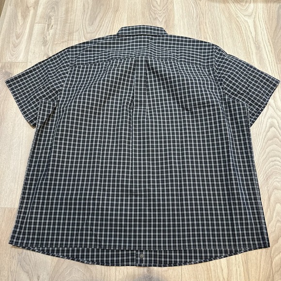 NWT HB Harbor Bay Men's Black Gingham Easy-Care Button Down Shirt Plus Size 2XL - Picture 5 of 5